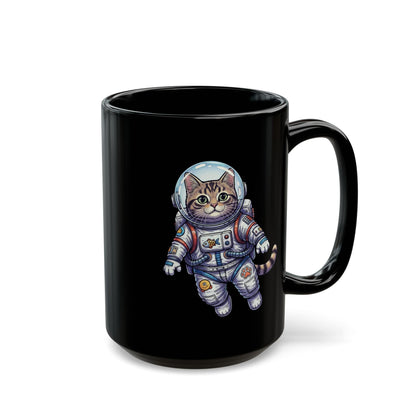 Astronaut Cat - Black Mug