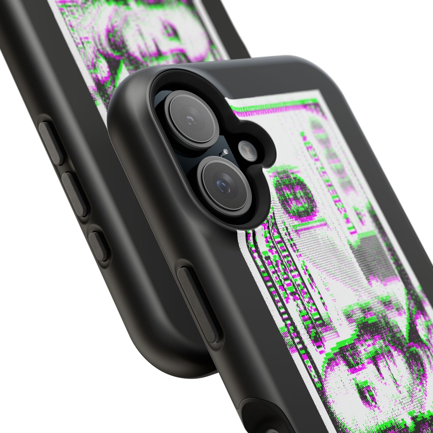 100 Dollars Bill - Green/Magenta Glitch - Magnetic Phone Case