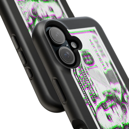 100 Dollars Bill - Green/Magenta Glitch - Magnetic Phone Case