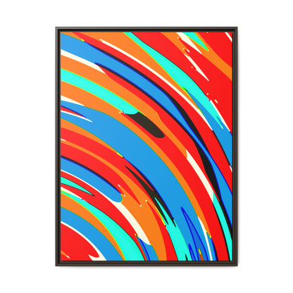Abstract Rainbow Swirl Arc - Framed Canvas