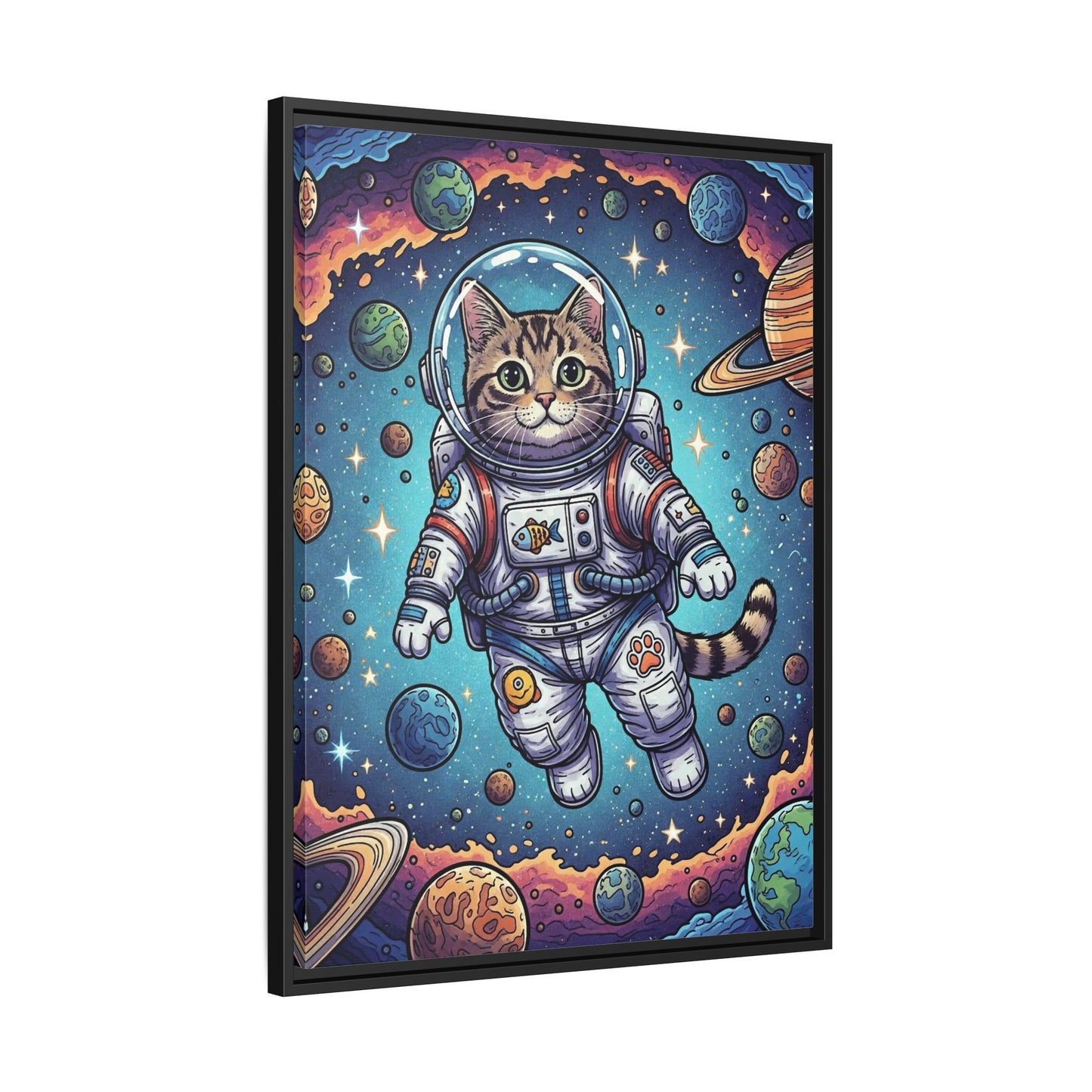 Astronaut Cat - Framed Canvas