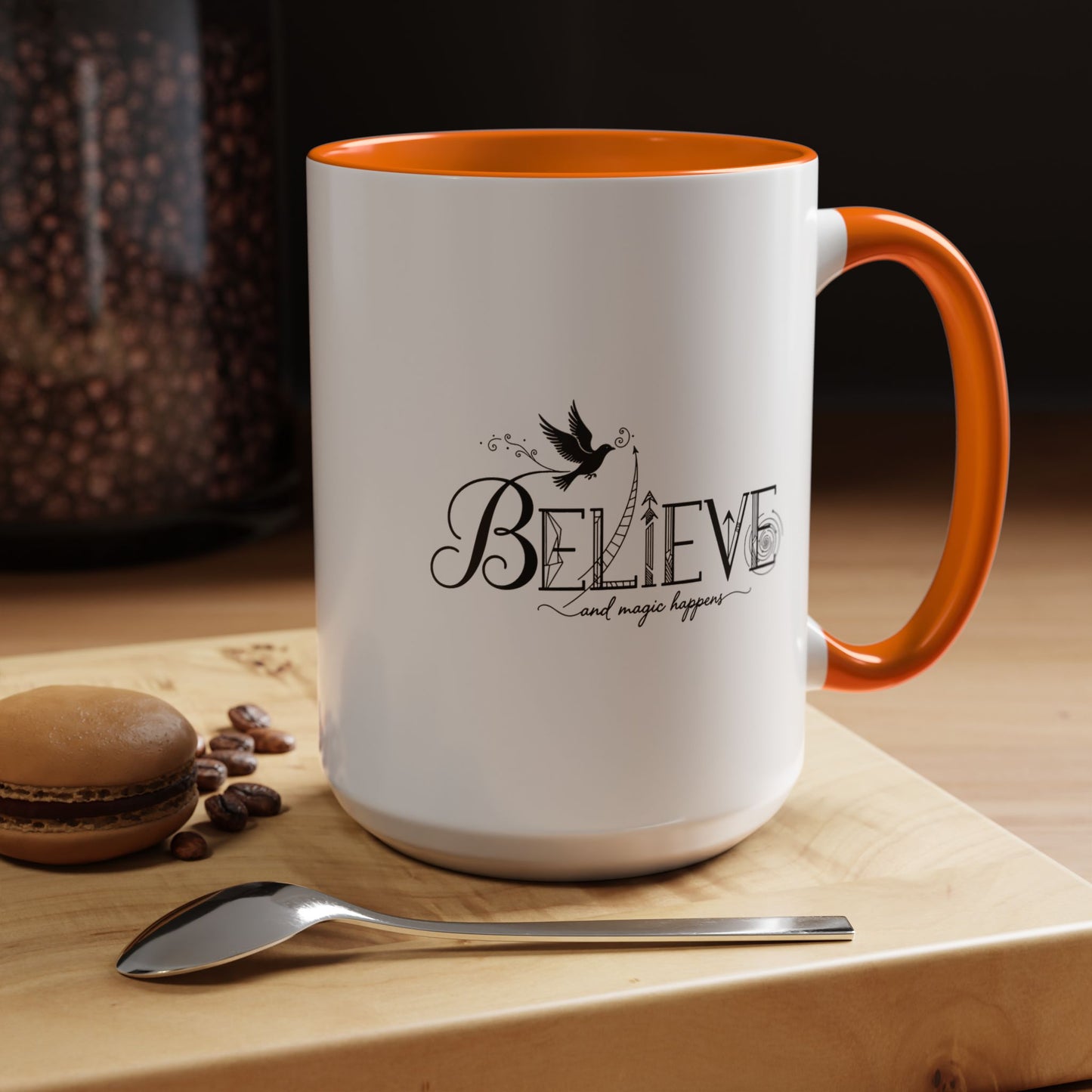 Believe and Magic Happens - Color Accent Mug