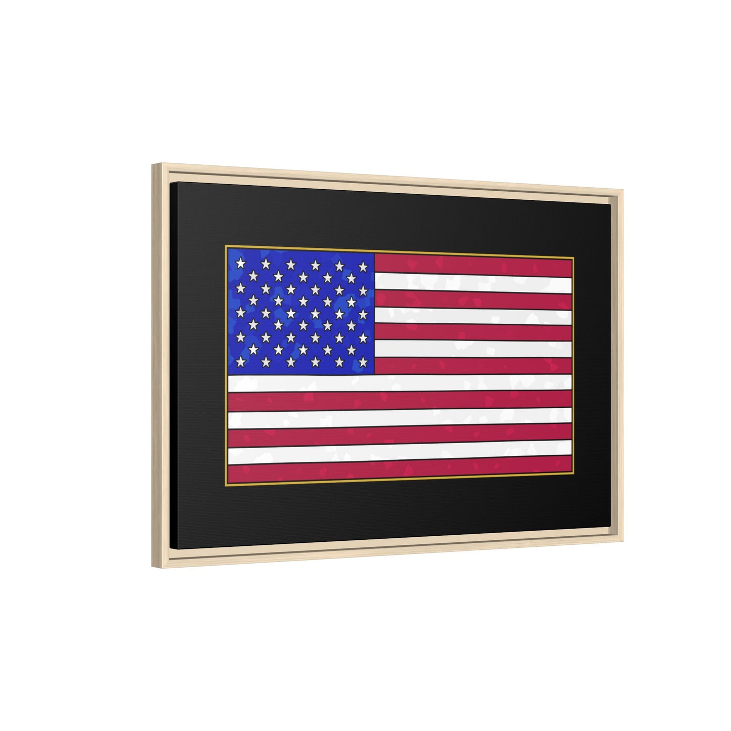 New Glory American Flag (Gold Edge Edition) - Framed Canvas