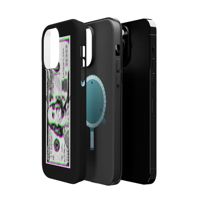 100 Dollars Bill - Green/Magenta Glitch - Magnetic Phone Case