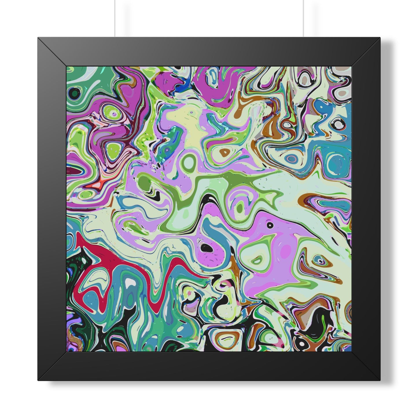 Vibrant Multi‑Color Swirl - Framed Poster