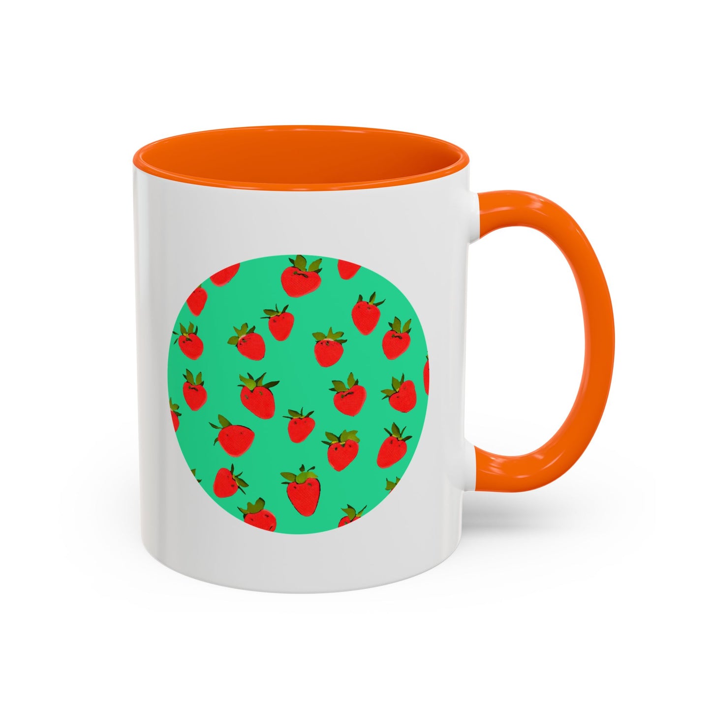 Strawberry Pattern - Color Accent Mug
