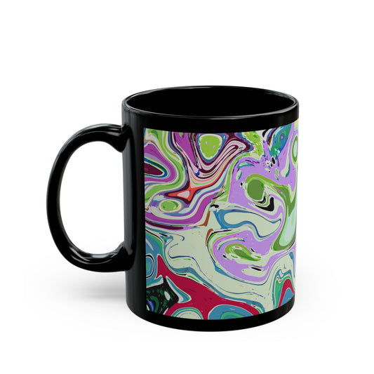 Vibrant Multi‑Color Swirl - Black Mug