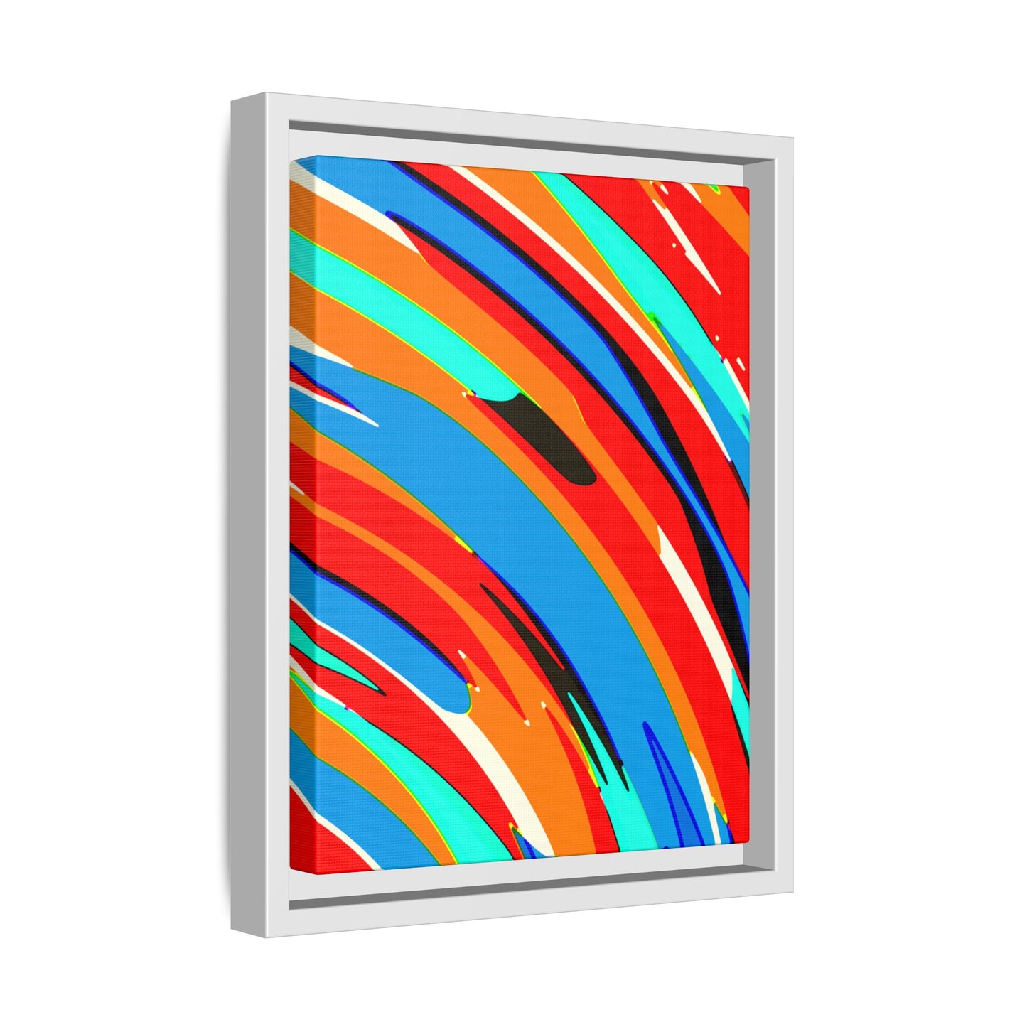Abstract Rainbow Swirl Arc - Framed Canvas