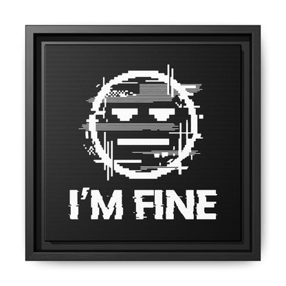 I’m Fine Glitched Smiley - Framed Canvas
