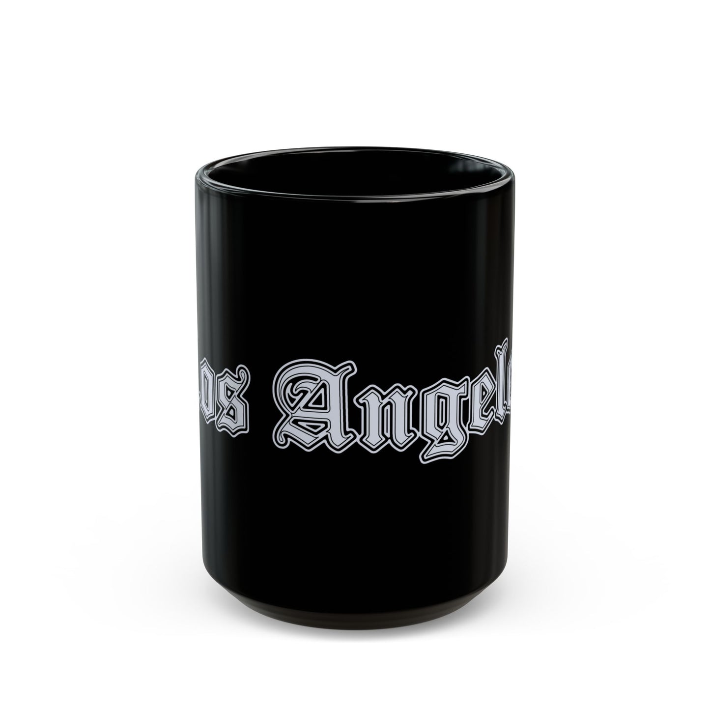Los Angeles Black Mug - Trendy Coffee Cup for Urban Style Lovers, Gift for Travelers, Office Decor, Best Friend Gift, Unique Collectible - Silver Edition
