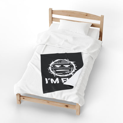 I’m Fine Glitched Smiley - Plush Blanket