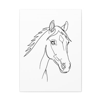 Horse Portrait Sketch - Stretched Canvas