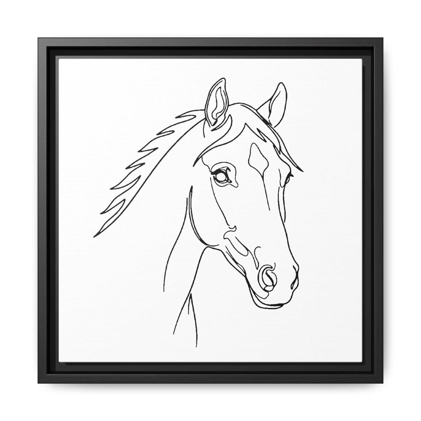 Horse Portrait Sketch - Framed Canvas