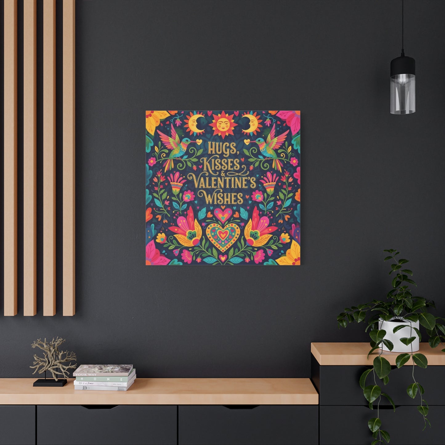 Hugs, Kisses & Valentine's Wishes - Stretched Canvas