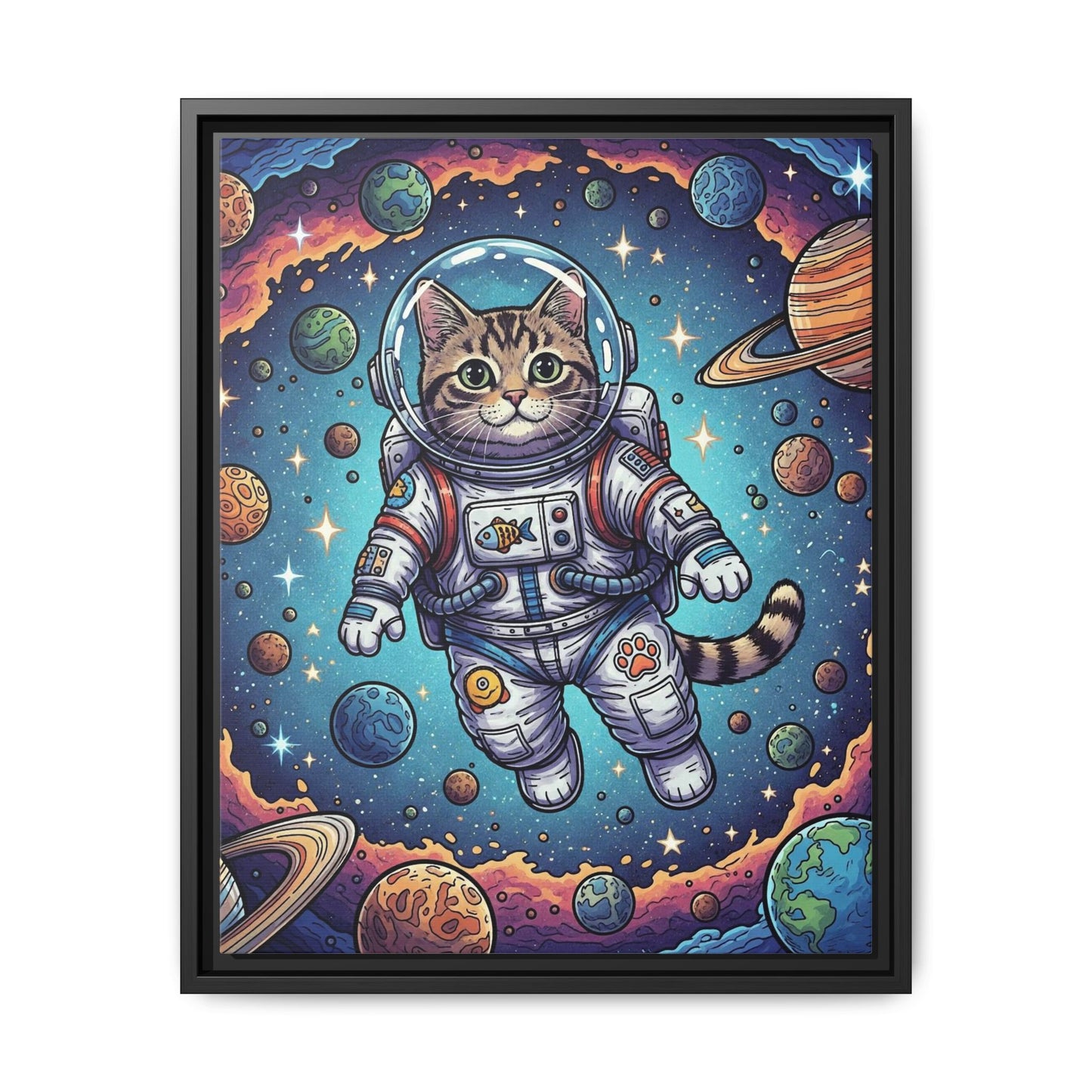 Astronaut Cat - Framed Canvas