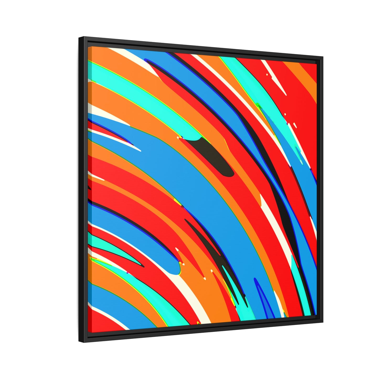 Abstract Rainbow Swirl Arc - Framed Canvas
