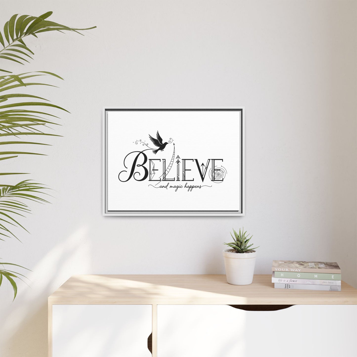 Believe and Magic Happens - Framed Canvas