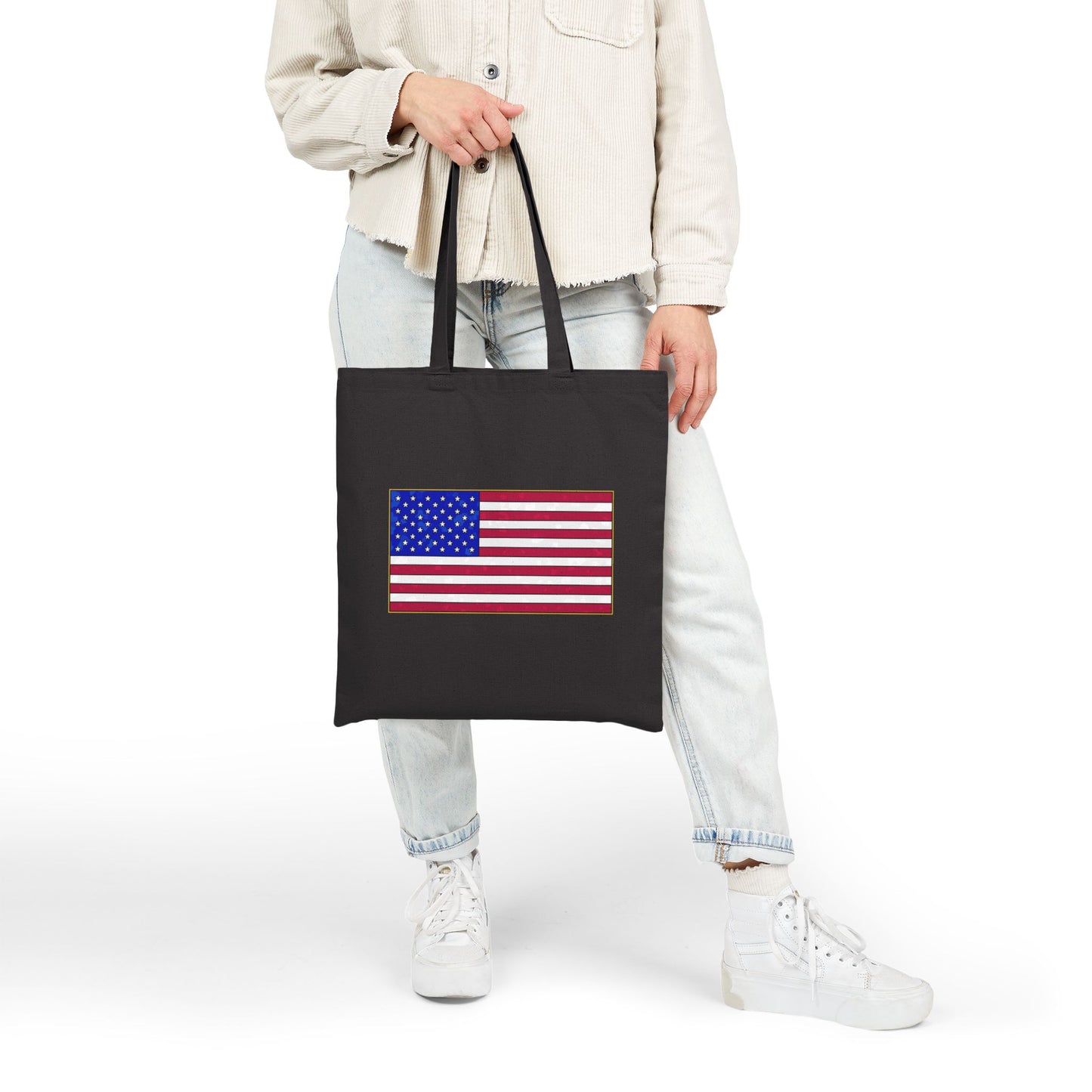 New Glory American Flag (Gold Edge Edition) - Tote Bag