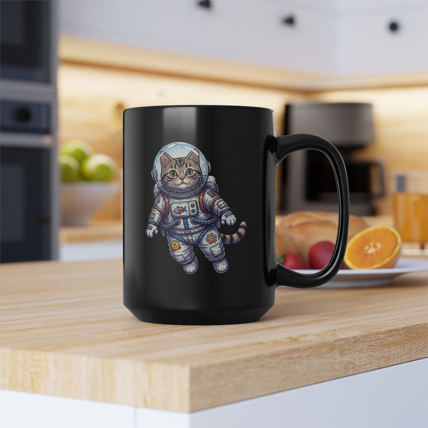 Astronaut Cat - Black Mug