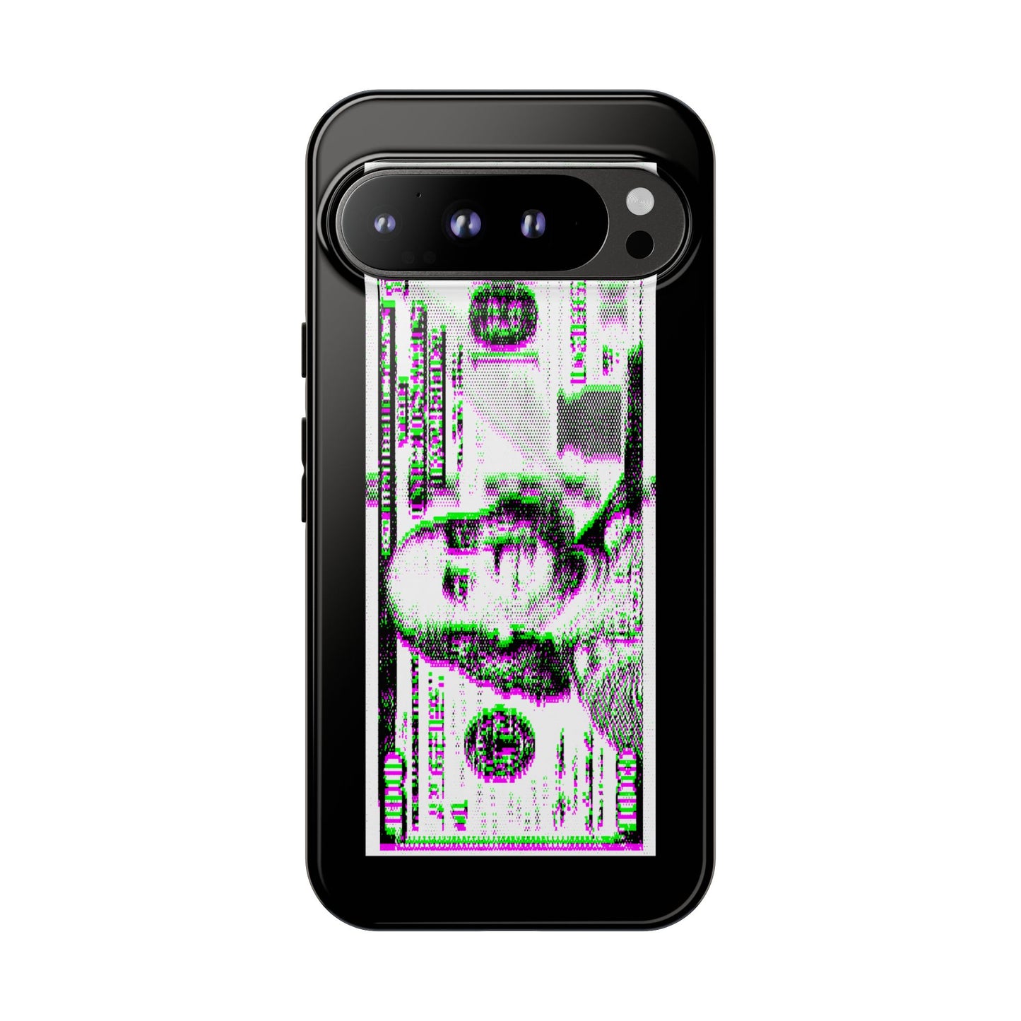 100 Dollars Bill - Green/Magenta Glitch - Phone Case