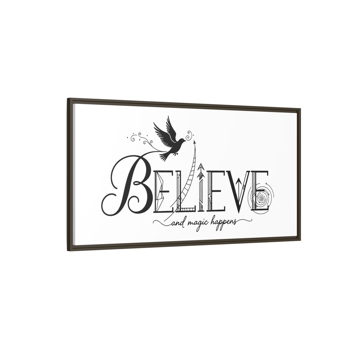 Believe and Magic Happens - Framed Canvas