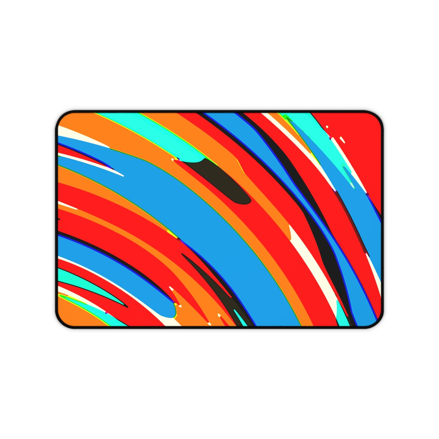 Abstract Rainbow Swirl Arc - Desk Mat