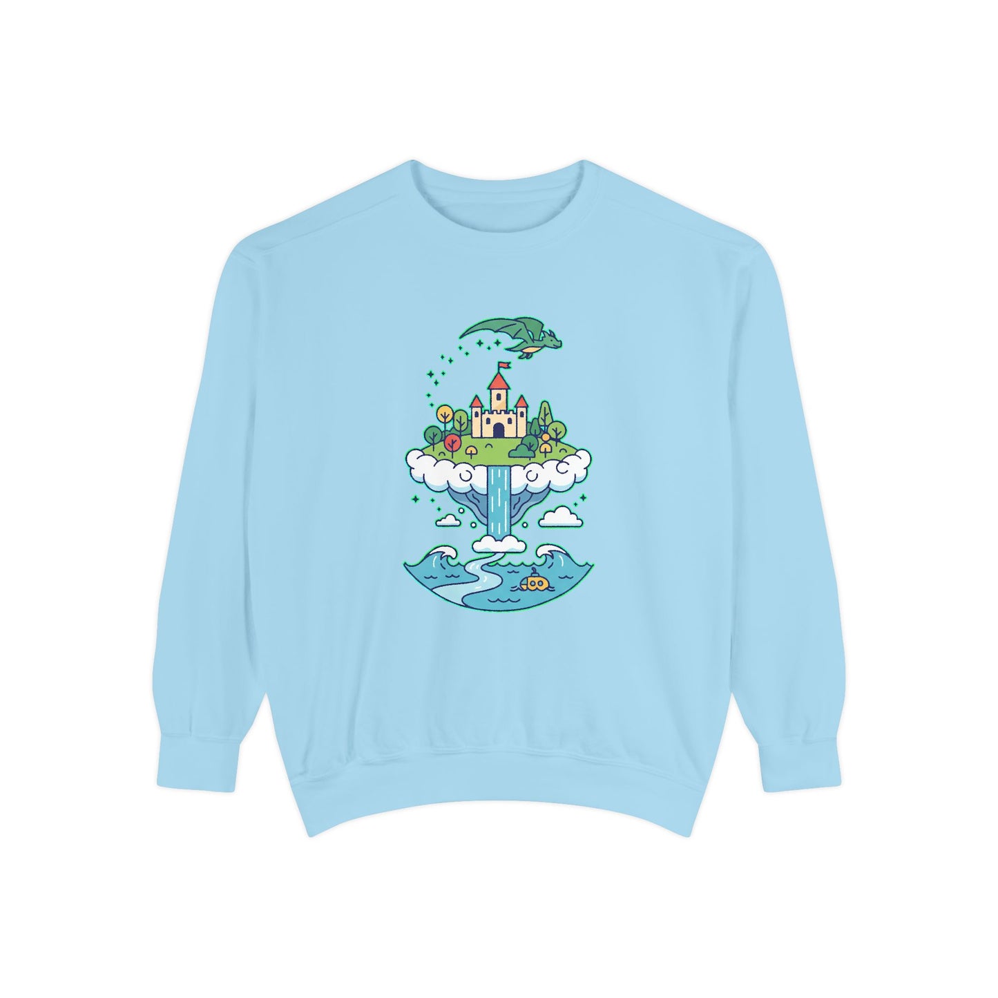 Floating Castle Dragon - Magical Fantasy Island - Sweatshirt