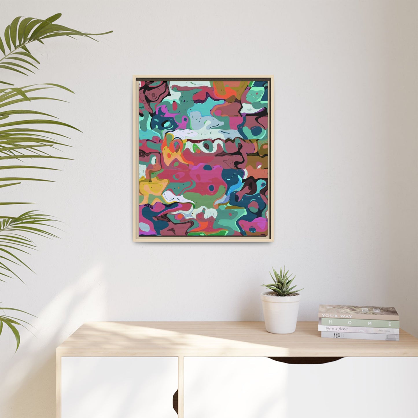 Colorful Abstract Marble - Framed Canvas