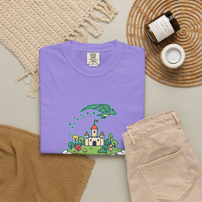 Floating Castle Dragon - Magical Fantasy Island - T-Shirt