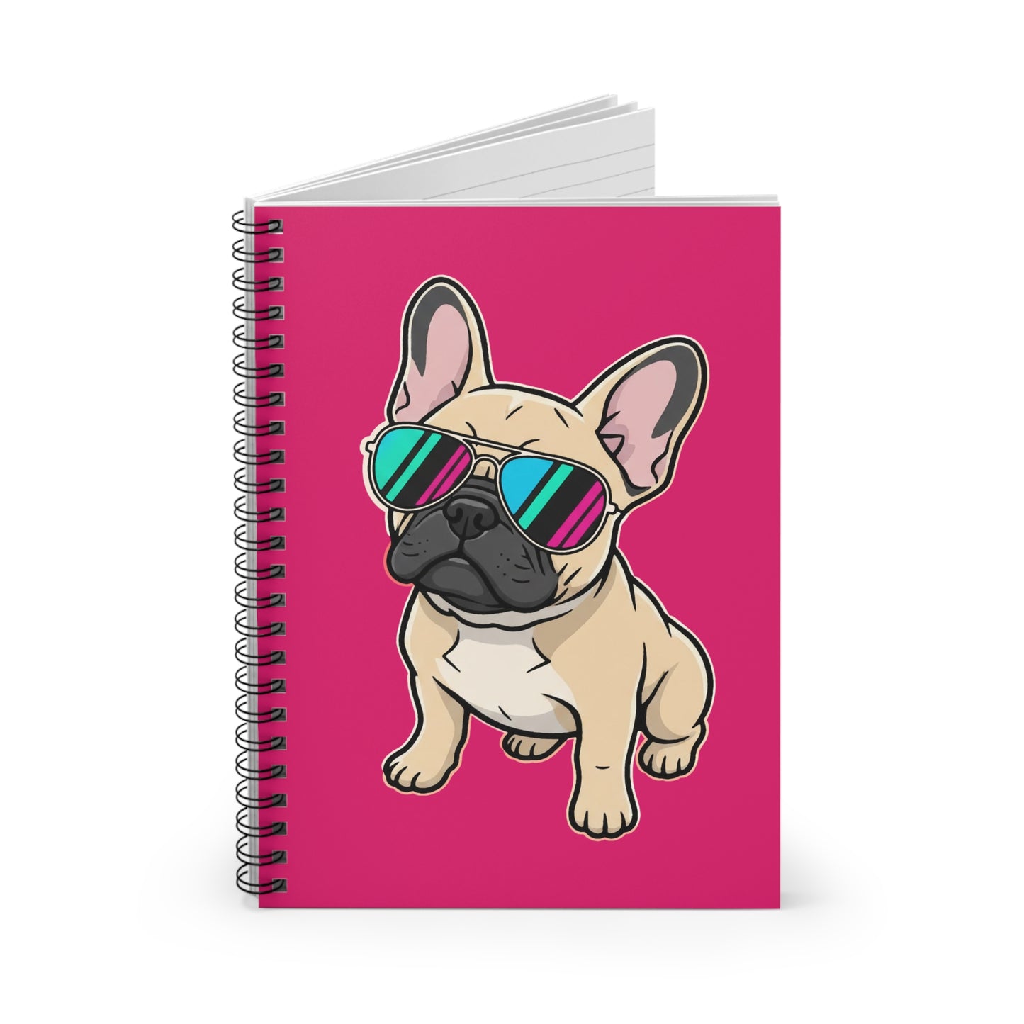 French Bulldog with Sunglasses - Spiral Notebook