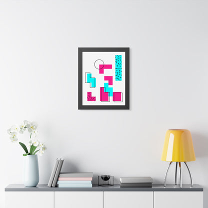 Retro Geometric Vibes - Framed Poster