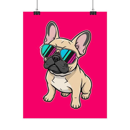 French Bulldog with Sunglasses - Poster