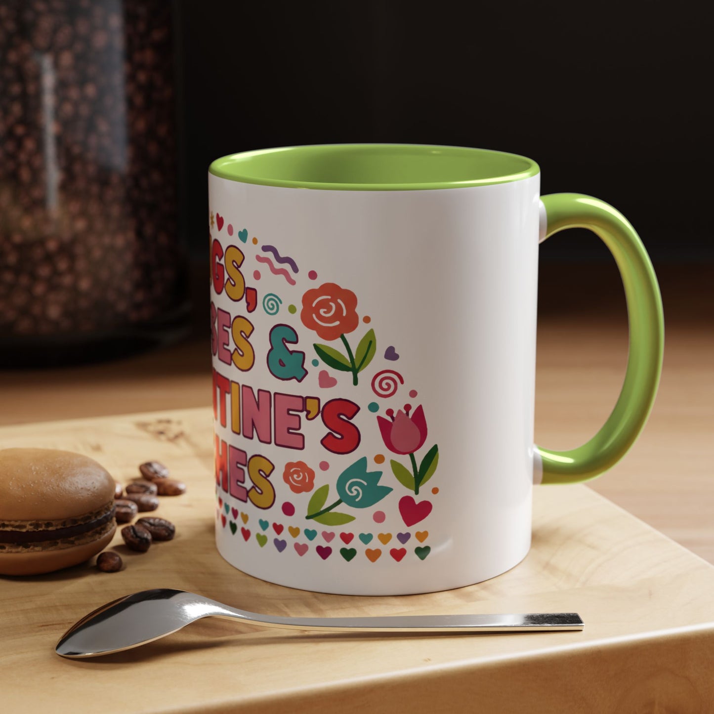 Hugs, Kisses & Valentine’s Wishes - Color Accent Mug