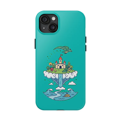 Floating Castle Dragon - Magical Fantasy Island - Phone Case