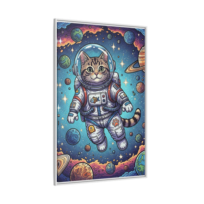 Astronaut Cat - Framed Canvas