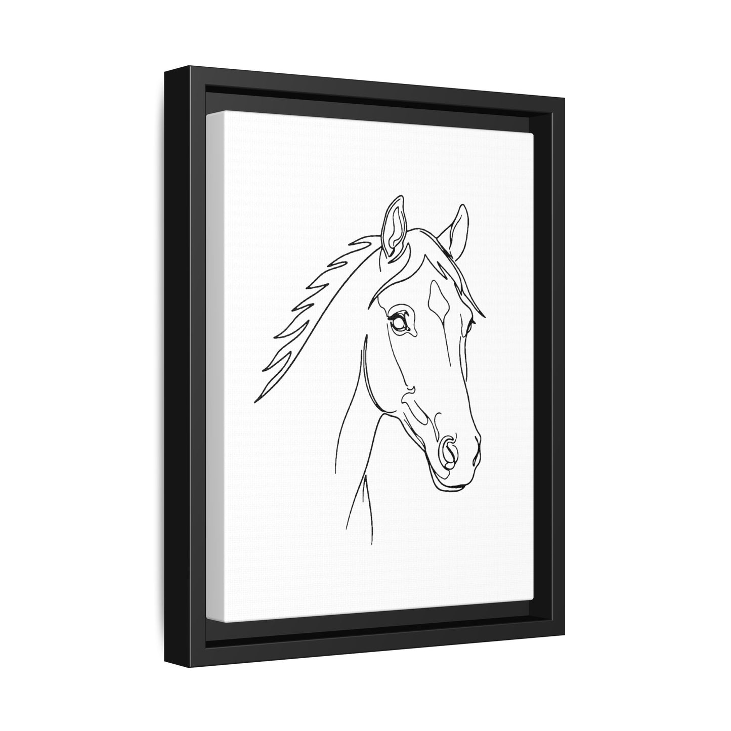 Horse Portrait Sketch - Framed Canvas