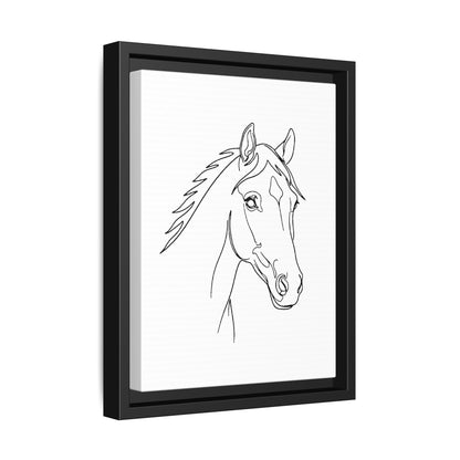 Horse Portrait Sketch - Framed Canvas