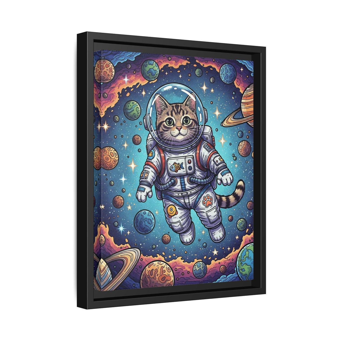 Astronaut Cat - Framed Canvas