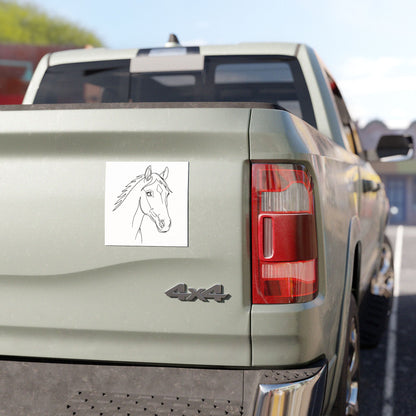 Horse Portrait Sketch - Car Magnet