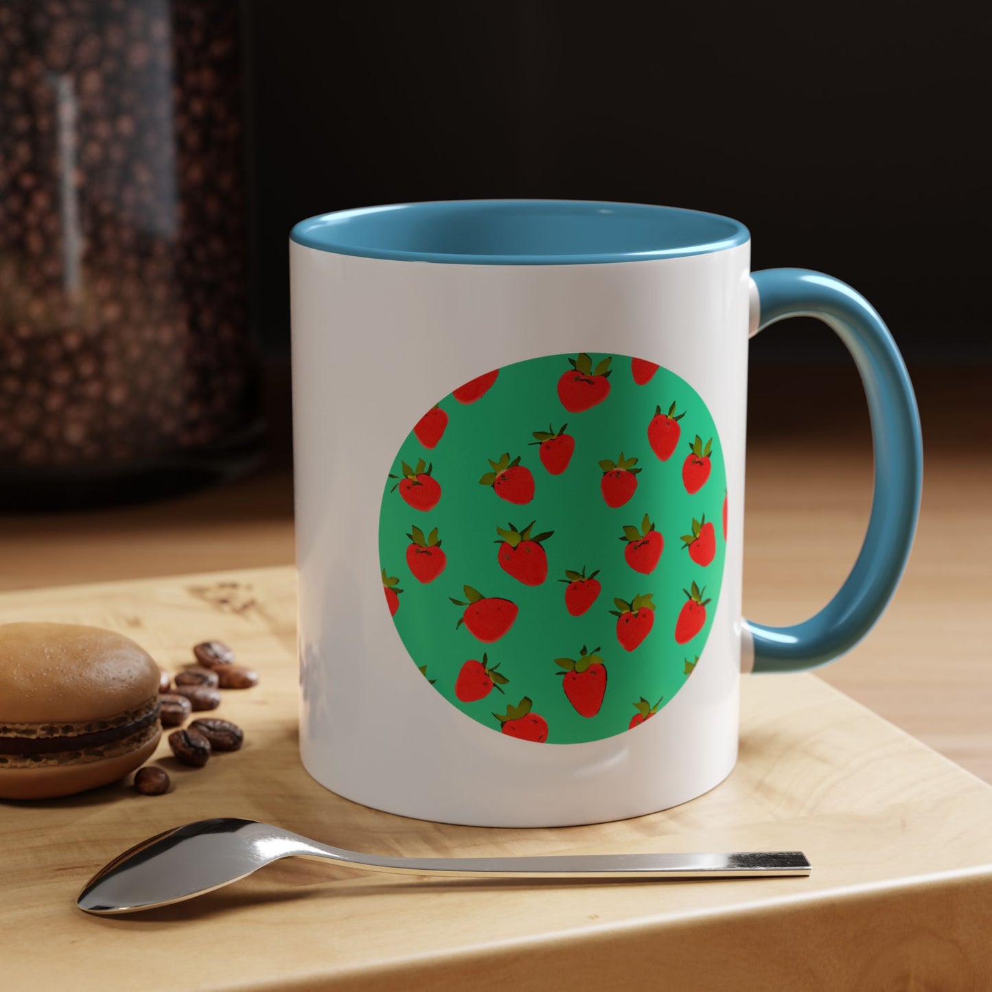 Strawberry Pattern - Color Accent Mug