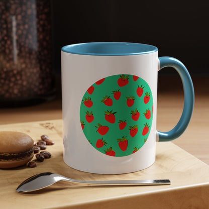 Strawberry Pattern - Color Accent Mug