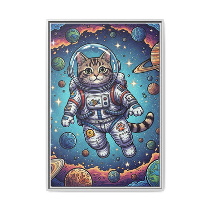 Astronaut Cat - Framed Canvas