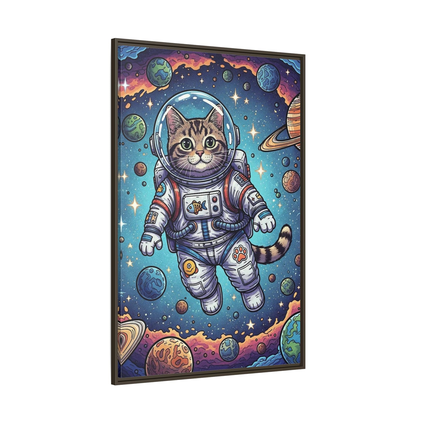 Astronaut Cat - Framed Canvas