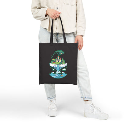Floating Castle Dragon - Magical Fantasy Island - Tote Bag