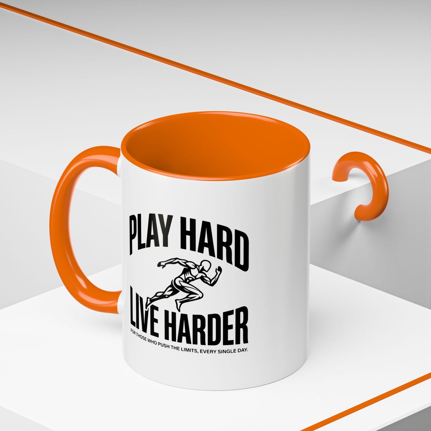 Play Hard / Live Harder - Color Accent Mug