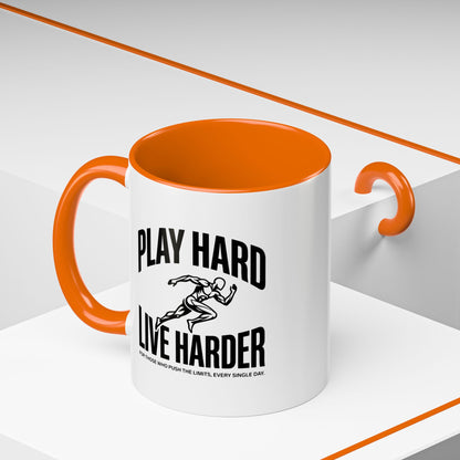 Play Hard / Live Harder - Color Accent Mug