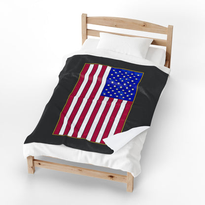 New Glory American Flag (Gold Edge Edition) - Plush Blanket