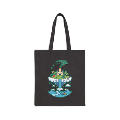 Floating Castle Dragon - Magical Fantasy Island - Tote Bag