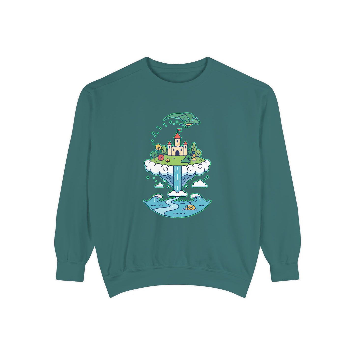 Floating Castle Dragon - Magical Fantasy Island - Sweatshirt