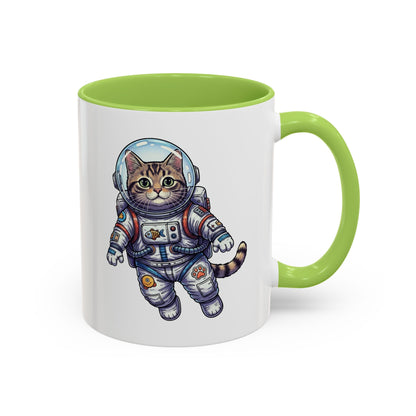Astronaut Cat - Color Accent Mug